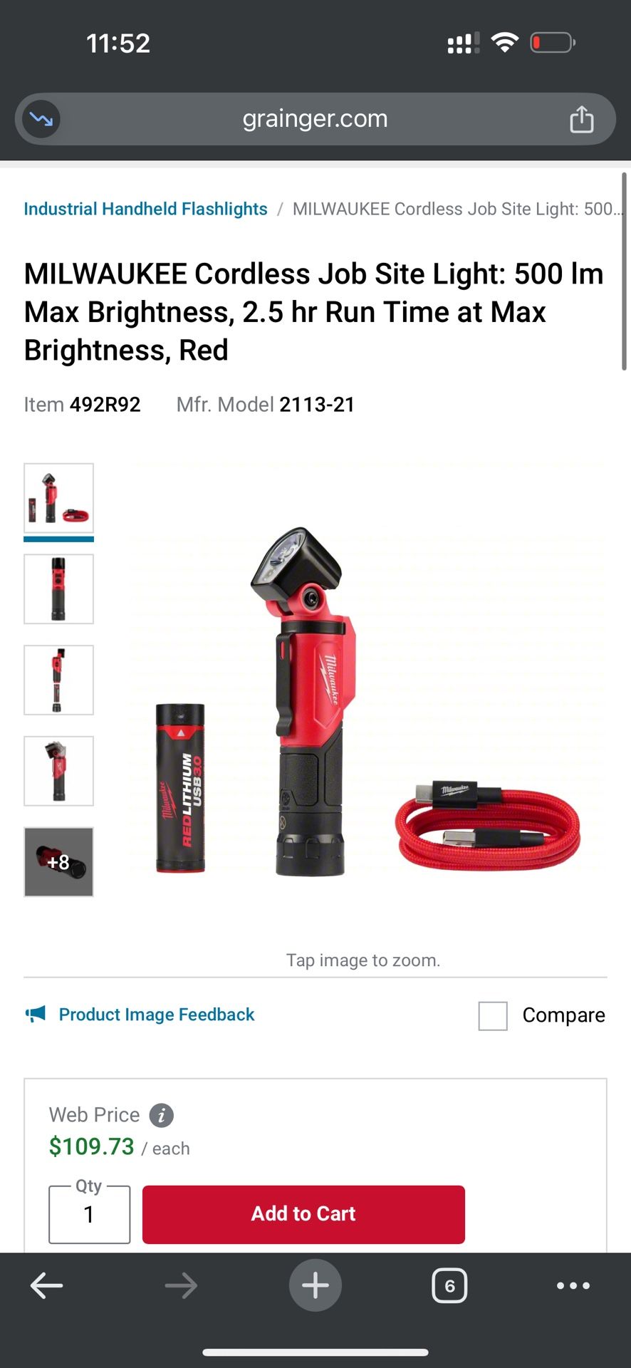 Milwaukee Rechargeable USB C Magnetic Worklite