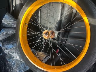 26”x3.50 gold wheel set - front and rear