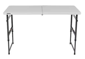 Height Adjustable Fold-In-Half & Portable Lifetime Table