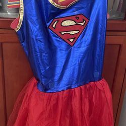 Supergirl Tutu Dress Rubie's Red/Blue Halloween Costume Girls LARGE 
