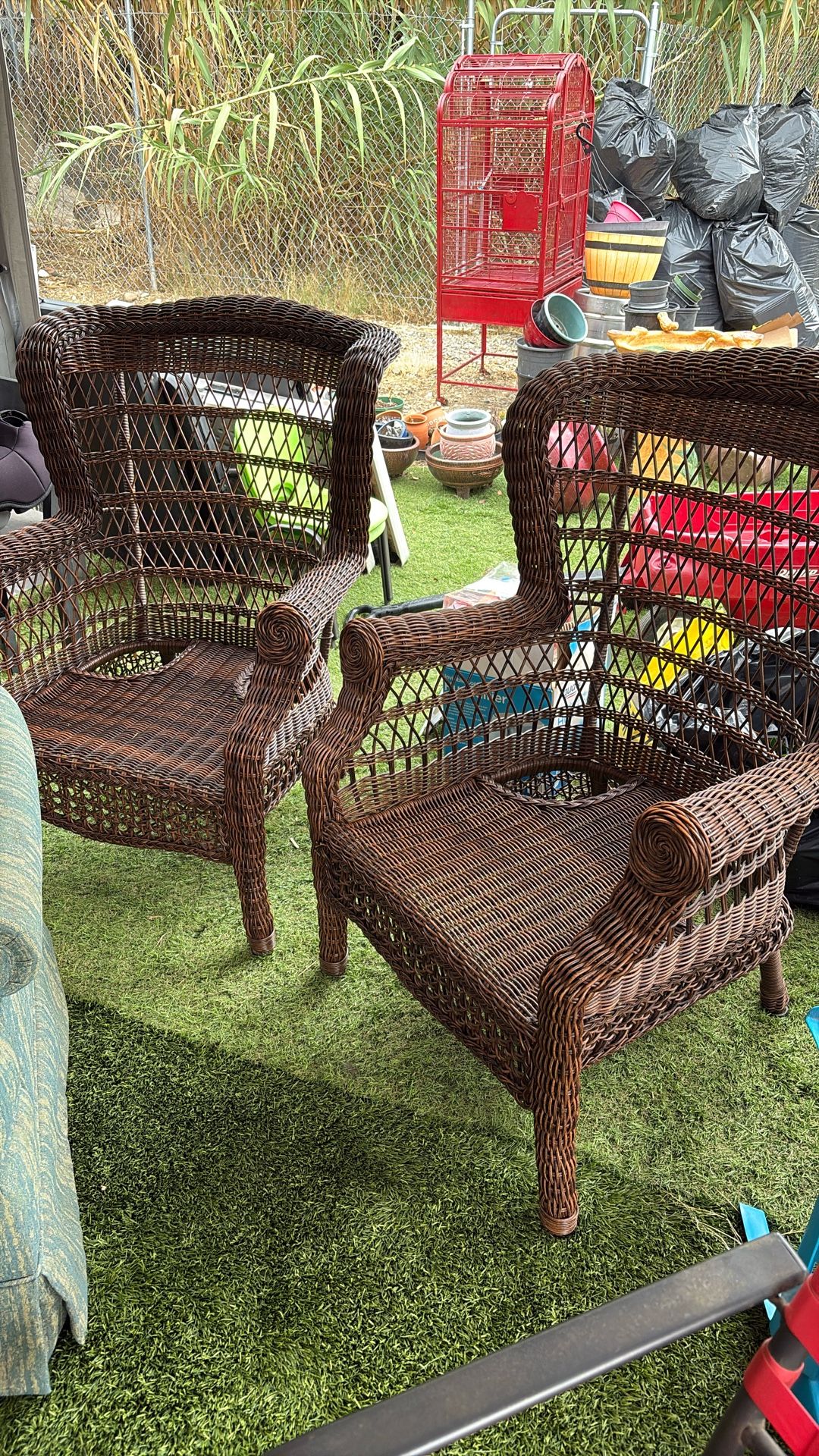 Two Armchairs In Good Condition, The Cushions Are Just Missing