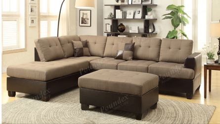 Sectionals W/Ottoman & Pillows (Brand new)