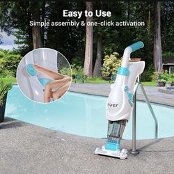 AIPER Handheld Rechargeable Pool Vacuum, Cordless Pool Vacuum Cleaner with Scrub Brush Head, Large Filter Bag, Ideal for Above-Ground/In-Ground Pools