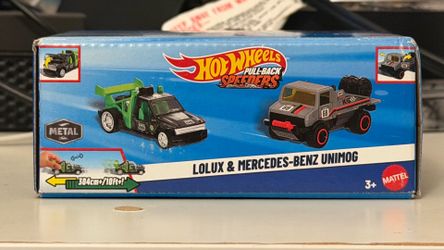 Hot Wheels Pull-Back Speeders Lolux & Mercedes-Benz Unimog Diecast Pull-Back Car 2-Pack