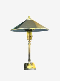 Mid Century Modern Bouillotte Style Solid Brass Table Lamp after Chapman