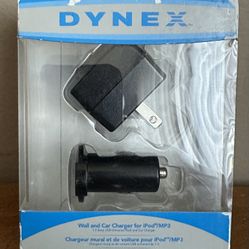 Dynex DX-ACDC2X 1.0 Amp USB Universal Wall Car Charger for IPod/MP3 Players