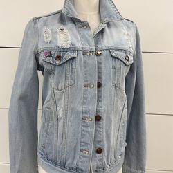 Denim jacket  water hand-painted  waterproof