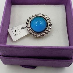 Color Changing Round Cabochon Adjustable Mood Ring. Size 7-8.5. 