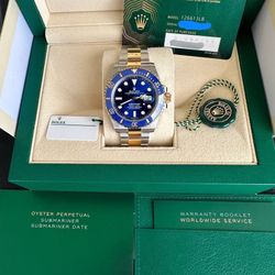 Rolex Submariner Date 41mm 126613LB Blue dial 18k yellow gold and stainless steel oyster bracelet FullSet