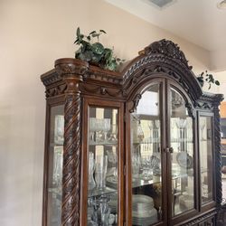 Ashley Furniture Northshore Edition Large Lit China Cabinet with Glass Shelves