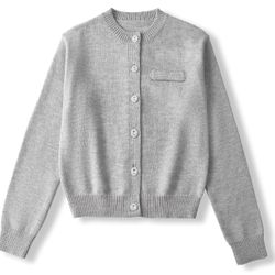 One size Women's Crewneck Cardigan Sweater Long Sleeve Button Knit Top Jacket