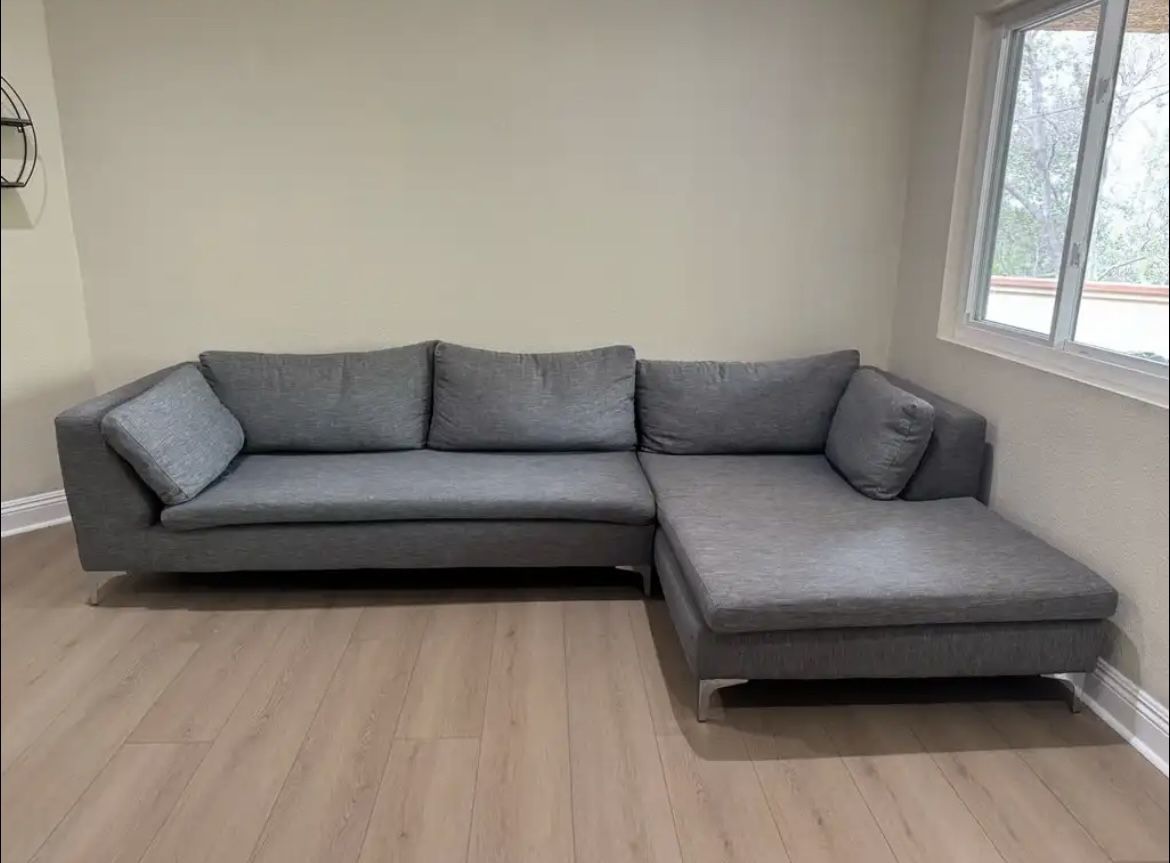 *Free Delivery* Gray Modern Custom Made Sectional Couch Sofa