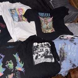 MUSIC TEES 2X $5-10 EACH 
