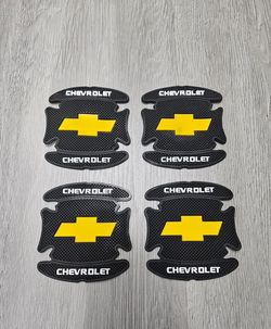 BRAND NEW UNIVERSAL 4PCS CHEVROLET RUBBER ANTI-SCRATCH DOOR HANDLE BOWL PROTECTOR