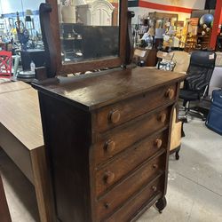 Antique Dresser With Mirror 