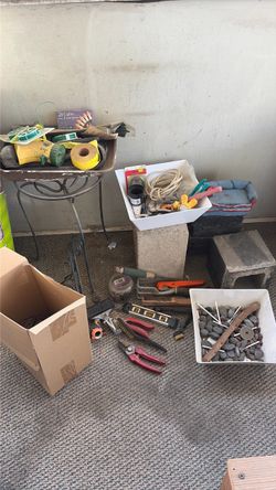 Mixed Hand Tools and Hardware Lot gardening