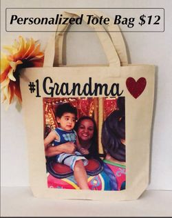 Personalized photo tote bag