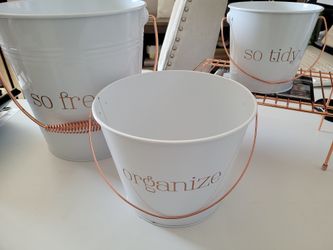 New Copper & White Storage/ Cleaning Accessories