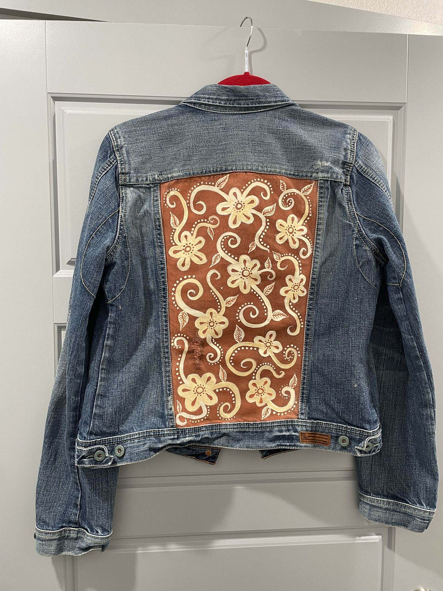 Hand Painted Jean Jacket Size Large