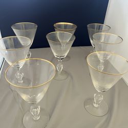 Antique Wine Glasses 8 Ct 