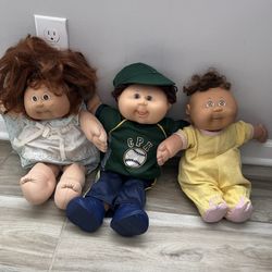 Cabbage Patch Doll Figures Lot Of 3