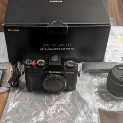 Fujifilm X-T30 II Mirrorless Camera with XC 15-45mm OIS PZ Lens In Box Like New