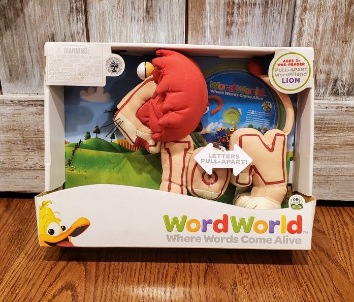 *NEW* Word World Lion Pull Apart Magnetic Plush Toy & DVD WordWorld PBS Kids Show!