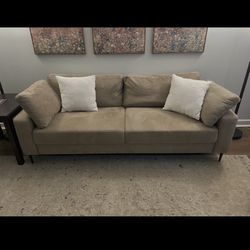 Light Brown Polyester Couch 84.3”