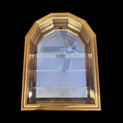 Vintage Small Wall Curio Cabinet-Wood
