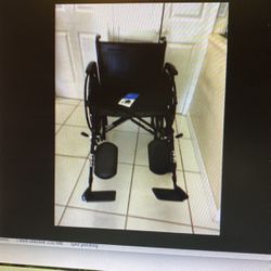 wheelchair, 20 Inch Vinyl Seat, Elevating Legs, 450 Pound Capacity