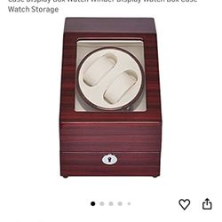 Watches Box Watch Winder Compatible with 2 Watches, Wooden Automatic Rotation Double Watch Rocker Storage Case Display Box Watch Winder Display Watch 
