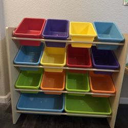 Kids Toy Storage Organizer with Color Bins (31 x 34)