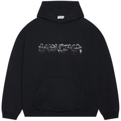 Balenciaga Wide Fit Hoodie 'Black