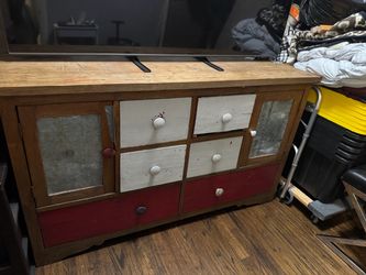 Nice wood hutch was a project never finished solid wood lots of storage asking 100 needs to be gone