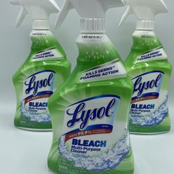 (3) Lysol Multi-Purpose Cleaner Spray with Bleach 32 fl oz