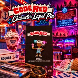 Stranger Things The Drive-Into Experience Code Red Erica Lapel Pin
