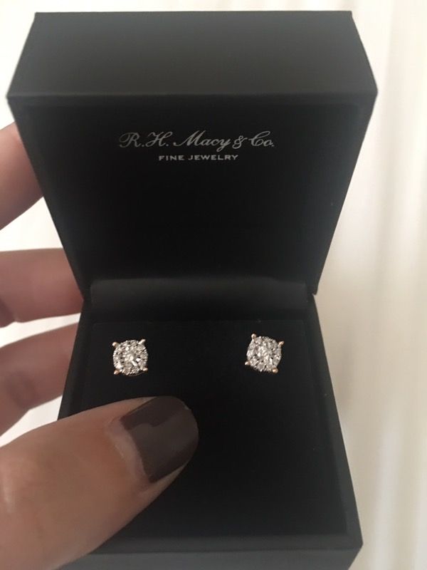 Genuine diamond earrings $300