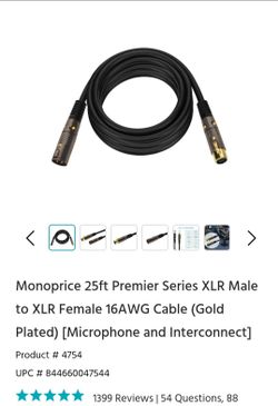 XLR Microphone Cables 25'
