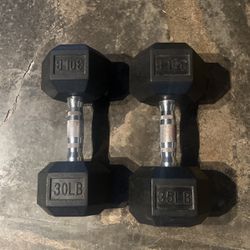 30/35 Lbs Rubber Coated Dumbbells 