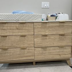 T4Tream Fluted 6 Drawers Dresser 