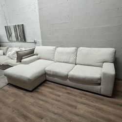 White Plush Sectional 