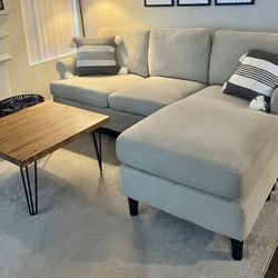 84” Sofa With Reversible Chaise