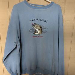 Vintage Anglers Lodge Fish Crew neck Sz.Xxl