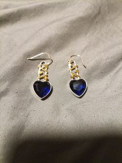 Blue sapphire real silver 925 earings