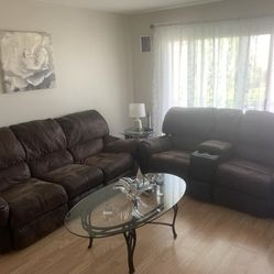 Couch And Loveseat Manual Reclining Set