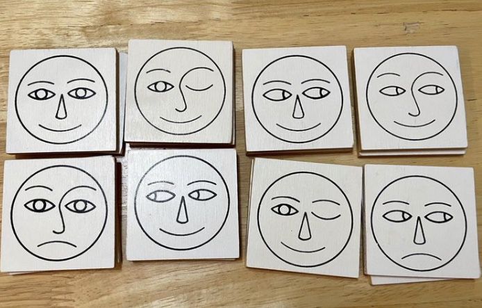 Creative Playthings Vintage 1969 Matching Faces Perception Plaques Game