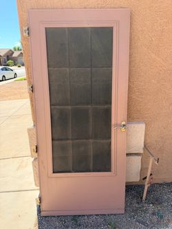 Brown Metal Side / Backdoor with Window and Screen  - 35.25” x 80”