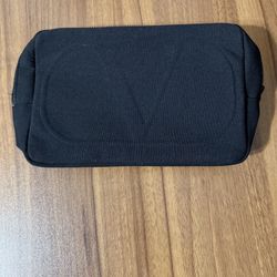 Valentino Beauty Black Travel Pouch Bag – Logo Embossed