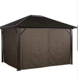 Sojag Genova 10’ x 10’ Brown Outdoor Canopy Sidewalls Curtains