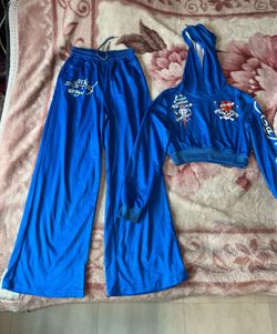 Ed Hardy Blue Tracksuit Set Size XS